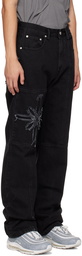 KUSIKOHC SSENSE Exclusive Black Flower Jeans