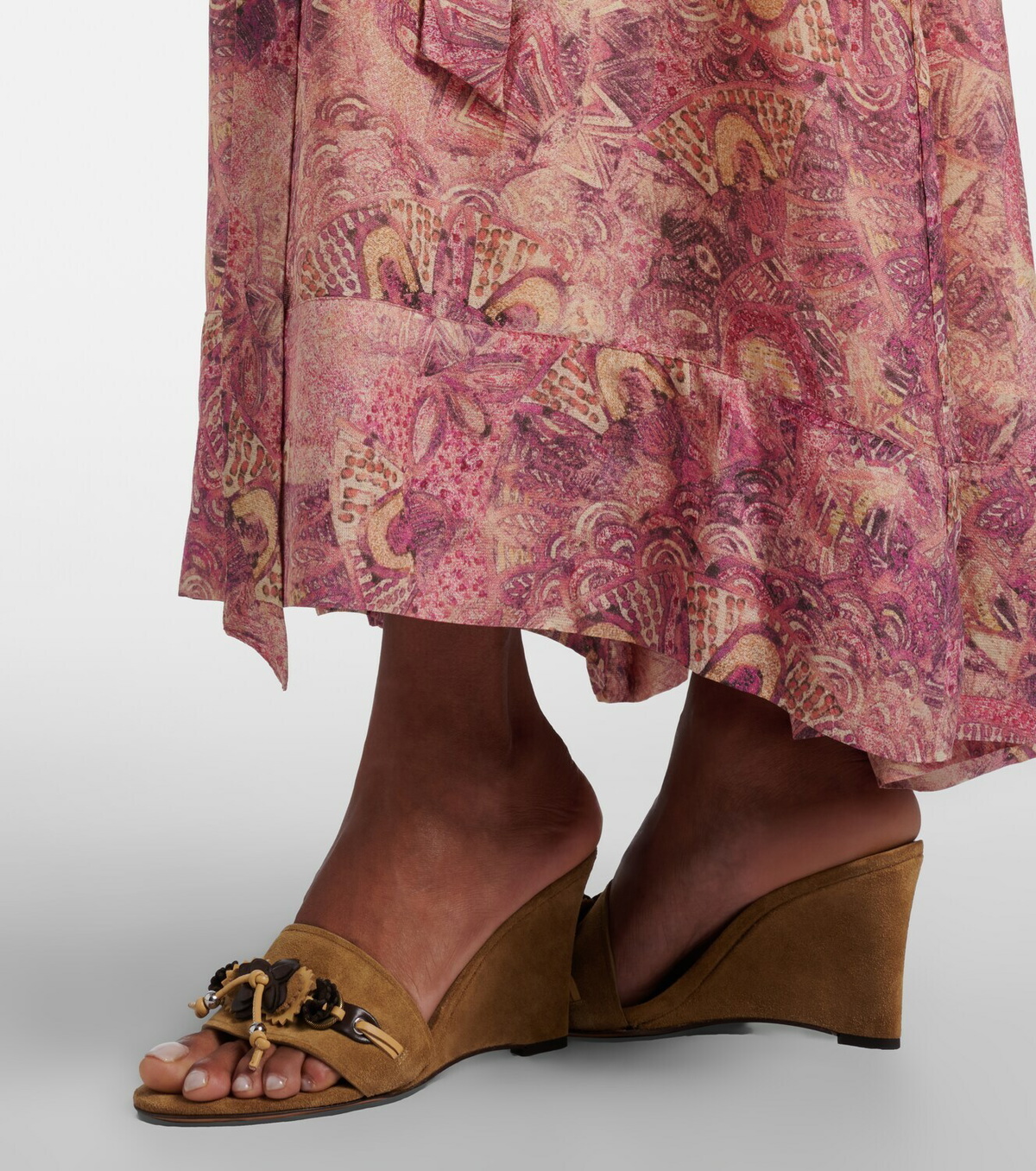 Isabel Marant Anee embellished suede wedge mules