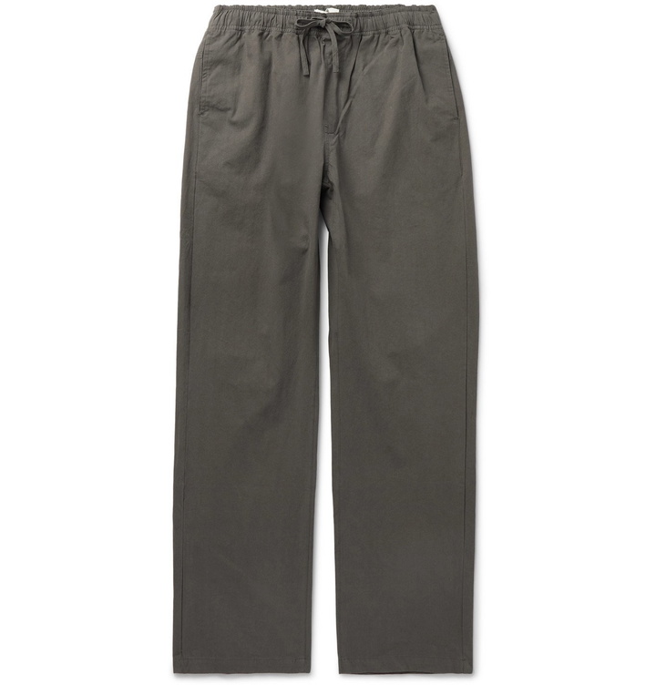 Photo: Satta - Kai Peached Cotton-Poplin Drawstring Trousers - Gray