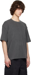 Solid Homme Gray Raw-Edge T-shirt