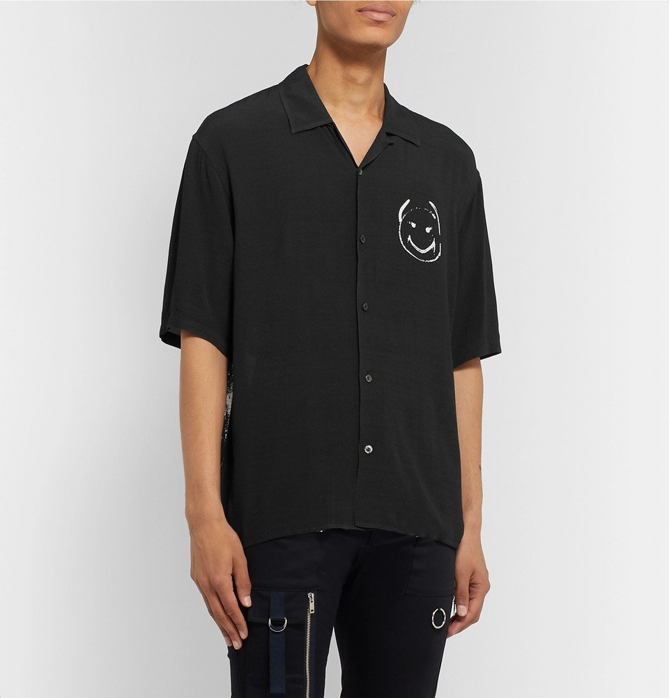 Undercover - Camp-Collar Printed Woven Shirt - Black Undercover