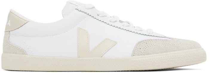 Photo: VEJA White & Gray Volley Canvas Sneakers