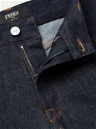 FENDI - Slim-Fit Logo-Embossed Stretch-Denim Jeans - Blue