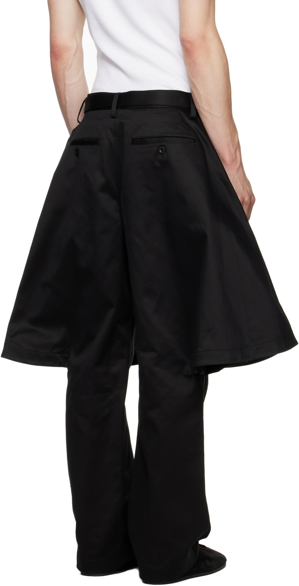 sacai Black Cotton Chino Trousers