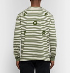 Pop Trading Company - Printed Striped Cotton-Jersey T-Shirt - Men - Green