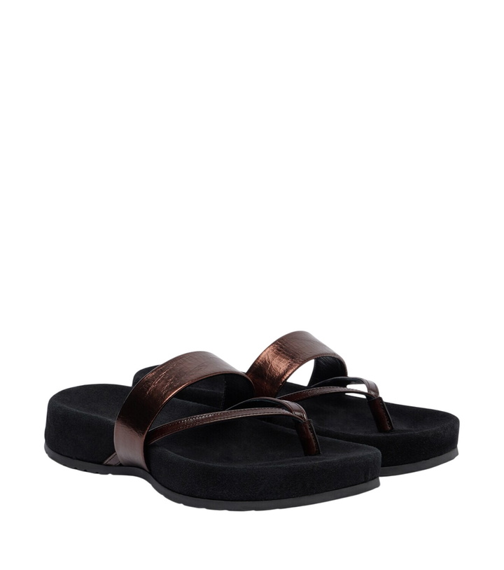 Photo: Dries Van Noten Metallic leather thong sandals