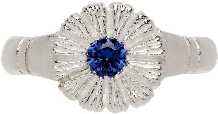 Photo: Bleue Burnham Silver & Blue Flower Press Ring