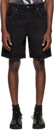 Represent Black R10T Tailored Denim Shorts