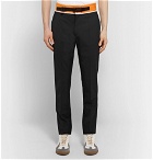 Maison Margiela - Slim-Fit Tapered Shell-Trimmed Woven Trousers - Midnight blue