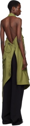 Junya Watanabe Khaki Cotton Midi Dress