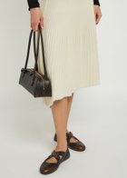 Alaïa Twisted Asymmetric Wool and Cashmere-blend Midi Skirt White