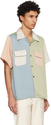 NEEDLES Green & Beige Paneled Shirt