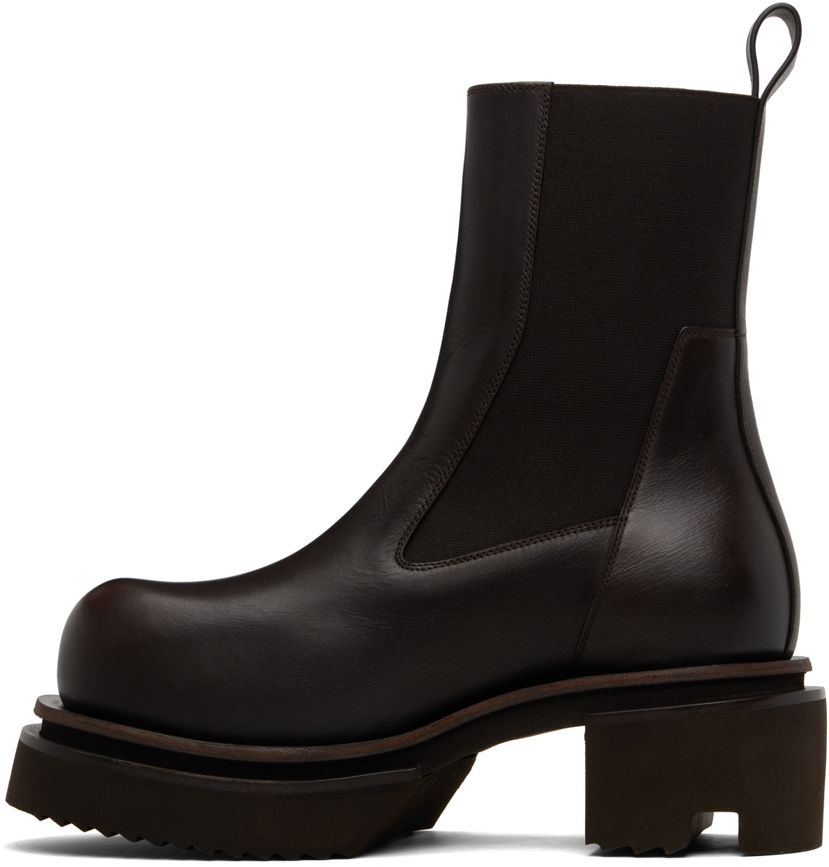 Rick Owens Brown Temple Beatle Bogun Chelsea Boots