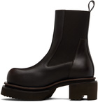 Rick Owens Brown Temple Beatle Bogun Chelsea Boots