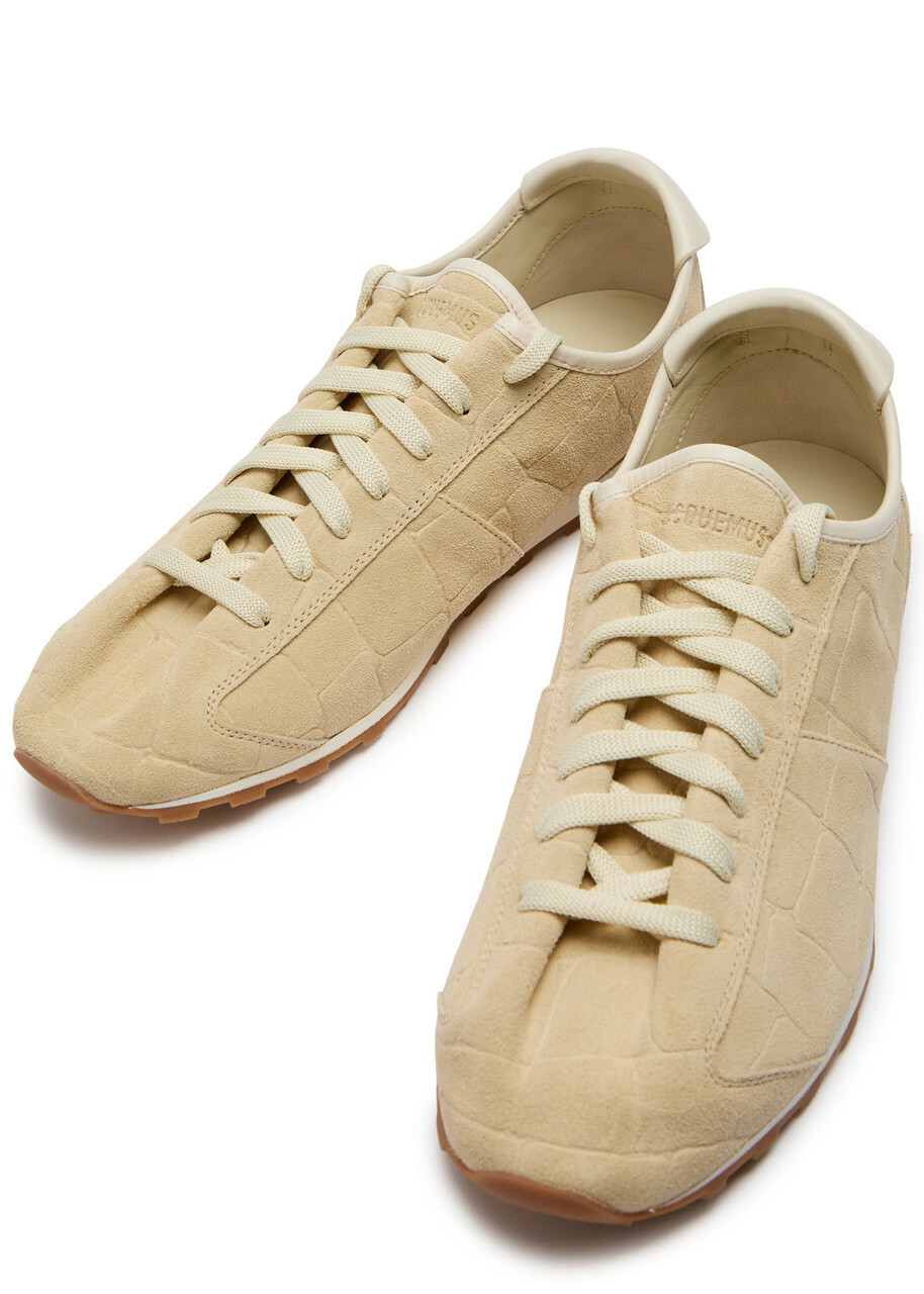 Jacquemus Les Tennis Textured Suede Sneakers Ivory
