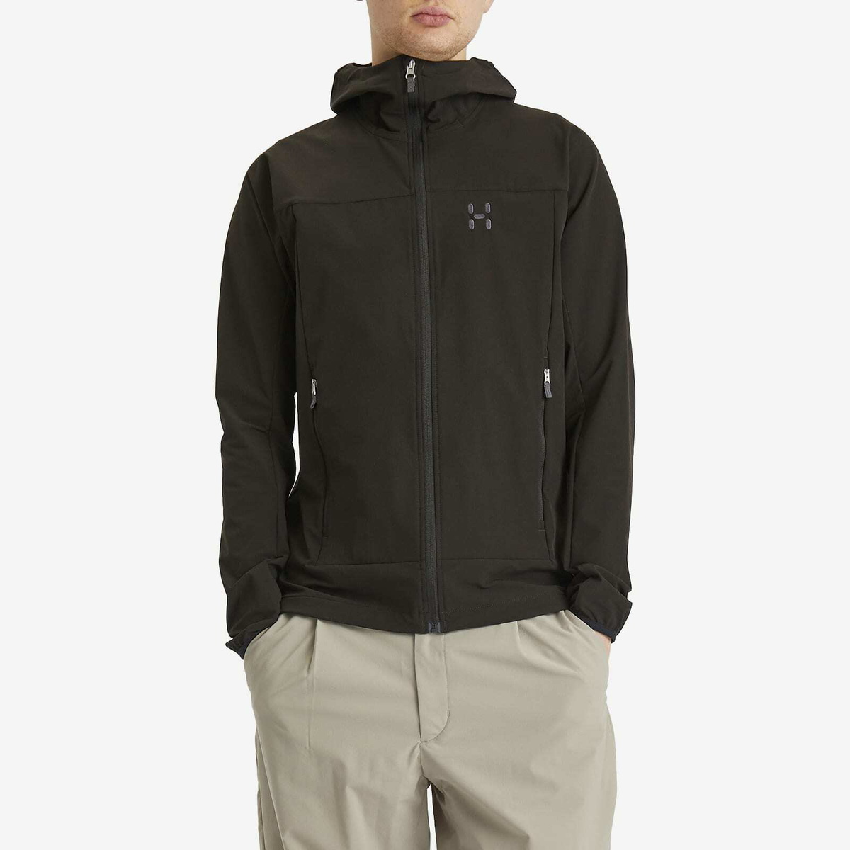 Haglöfs Men's Rosson Softshell Hooded Jacket in True Black