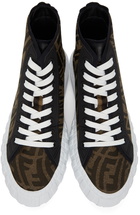 Fendi Brown FF Vertigo 'Fendi Force' High-Top Sneakers