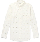 Sasquatchfabrix. - Button-Down Collar Metallic Printed Cotton Shirt - White