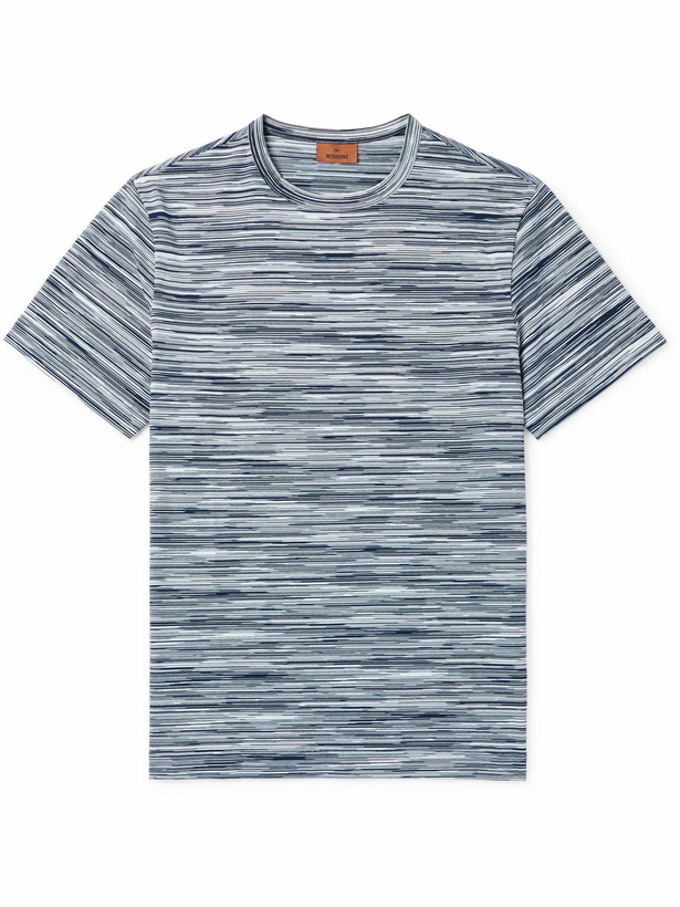 Photo: Missoni - Space-Dyed Cotton-Jersey T-Shirt - Blue