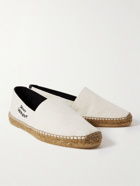 SAINT LAURENT - Logo-Embroidered Canvas Espadrilles - Neutrals