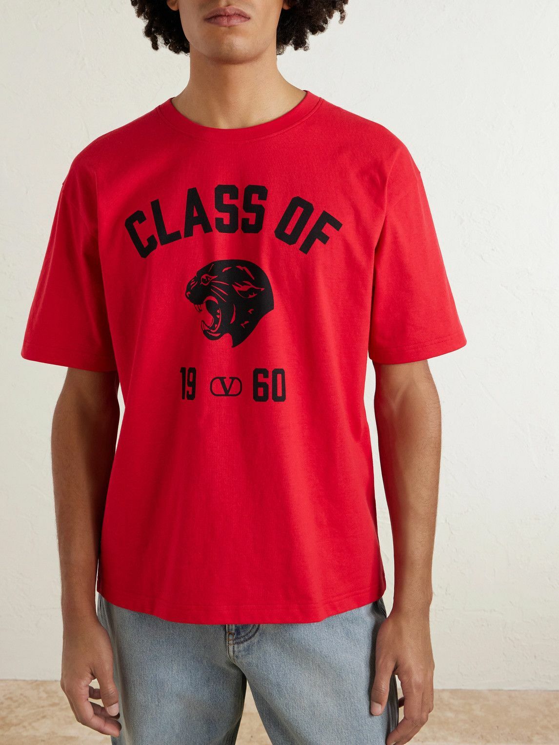 Valentino Garavani - Logo-Print Cotton-Jersey T-Shirt - Red
