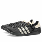 Adidas x Wales Bonner Karintha Lo Satin Sneaker in Core Black/Dark Brown/Cream White