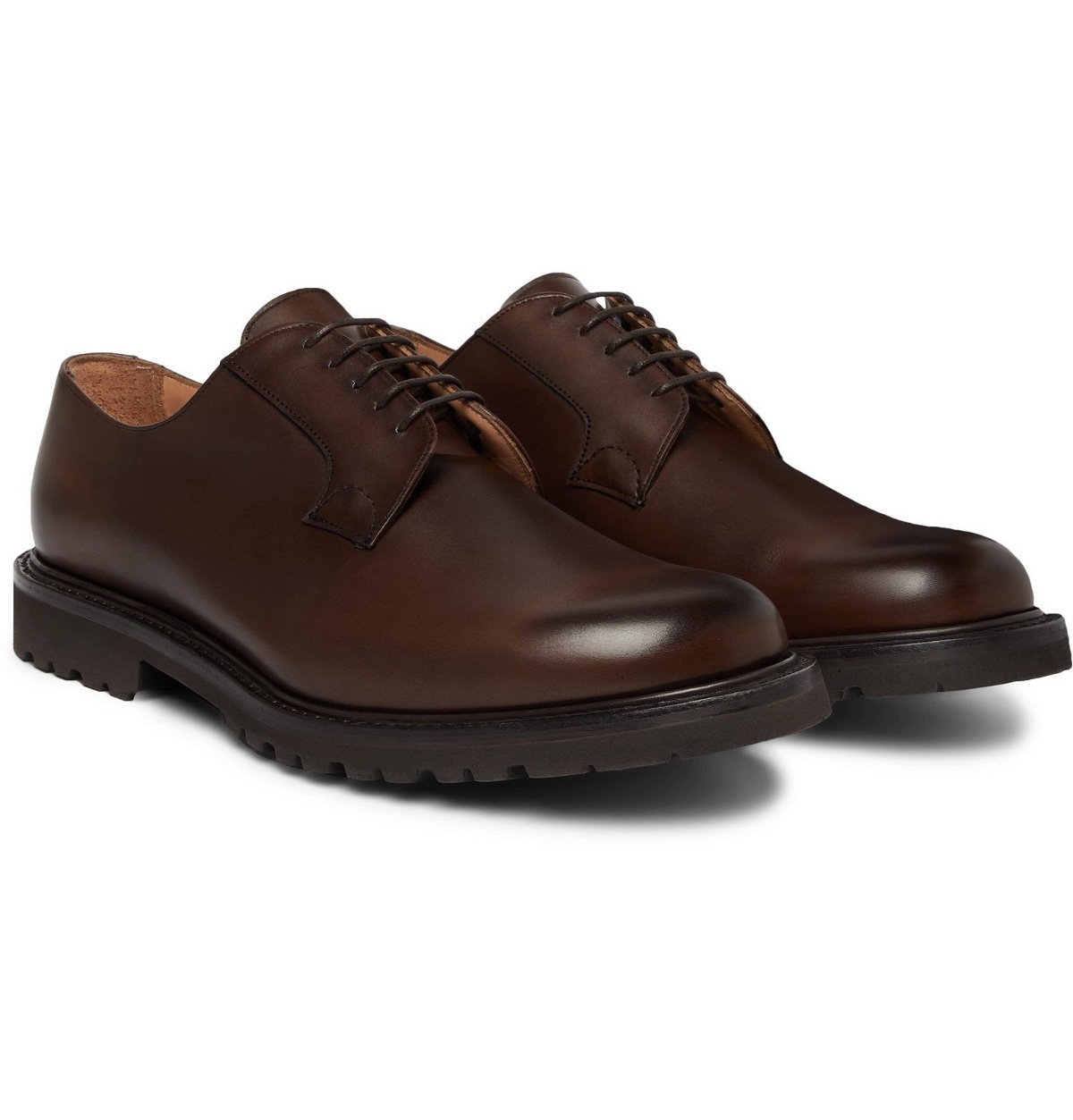 Photo: Cheaney - Covent Leather Derby Shoes - Brown