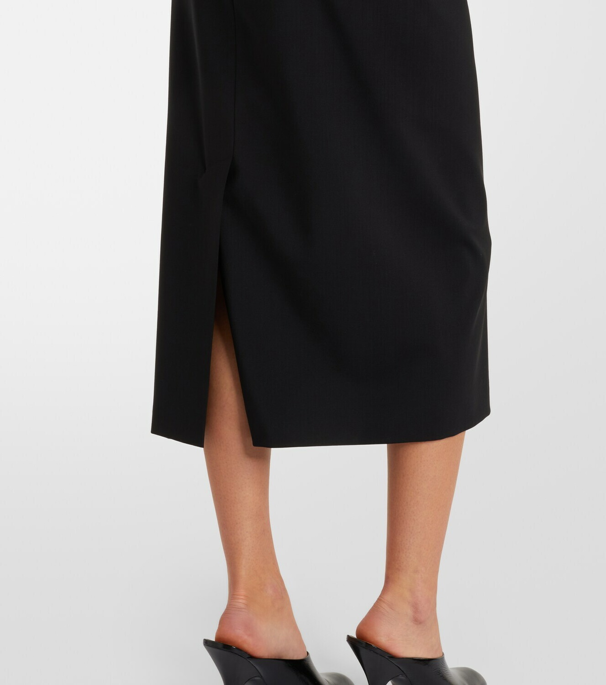 Sportmax High-rise virgin wool midi skirt