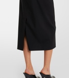 Sportmax High-rise virgin wool midi skirt