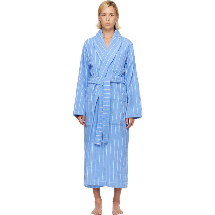 Photo: Tekla Blue & White Terry Classic Bathrobe