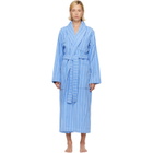 Tekla Blue & White Terry Classic Bathrobe