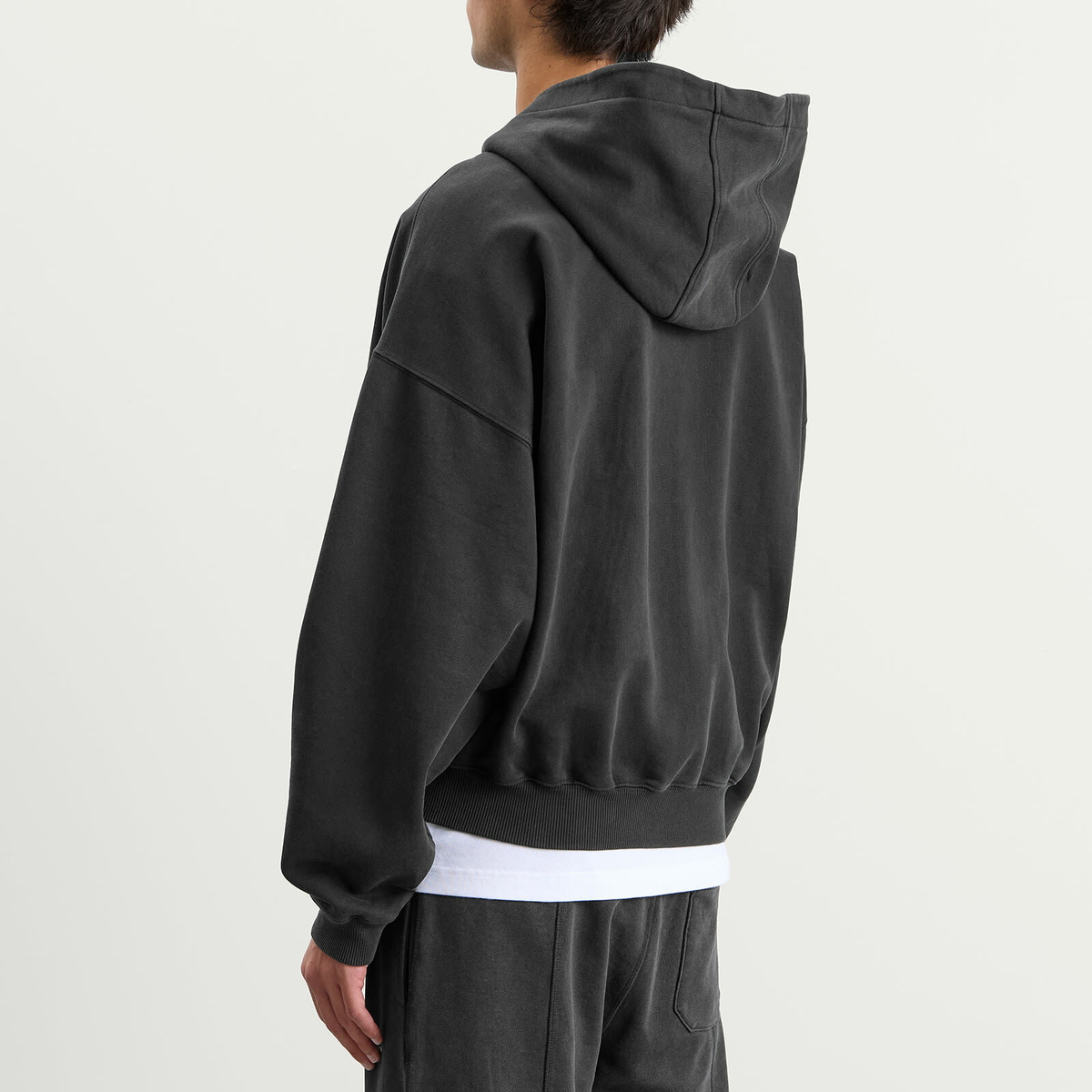 Cole Buxton Men's Mini Logo Zipped Hoodie in Vintage Black