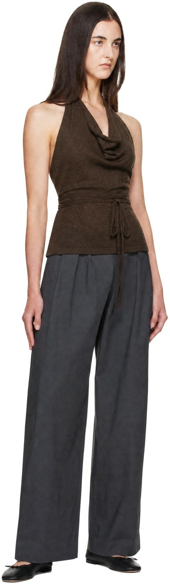 St. Agni Gray Relaxed Pleat Trousers