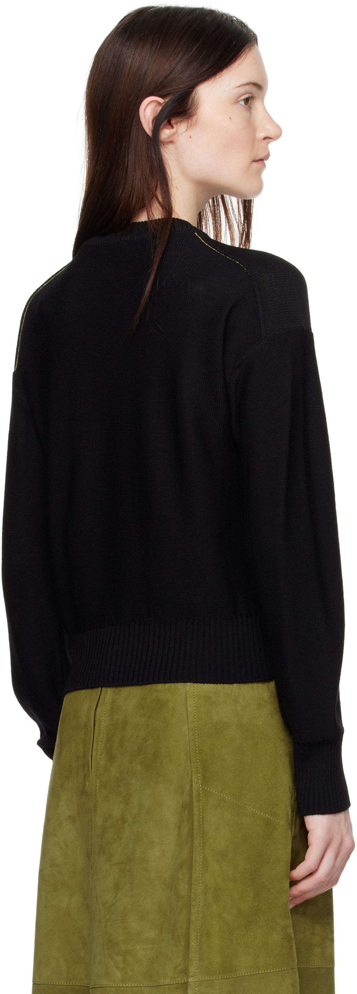 Black Bedazzled Cropped Sweater (M)
