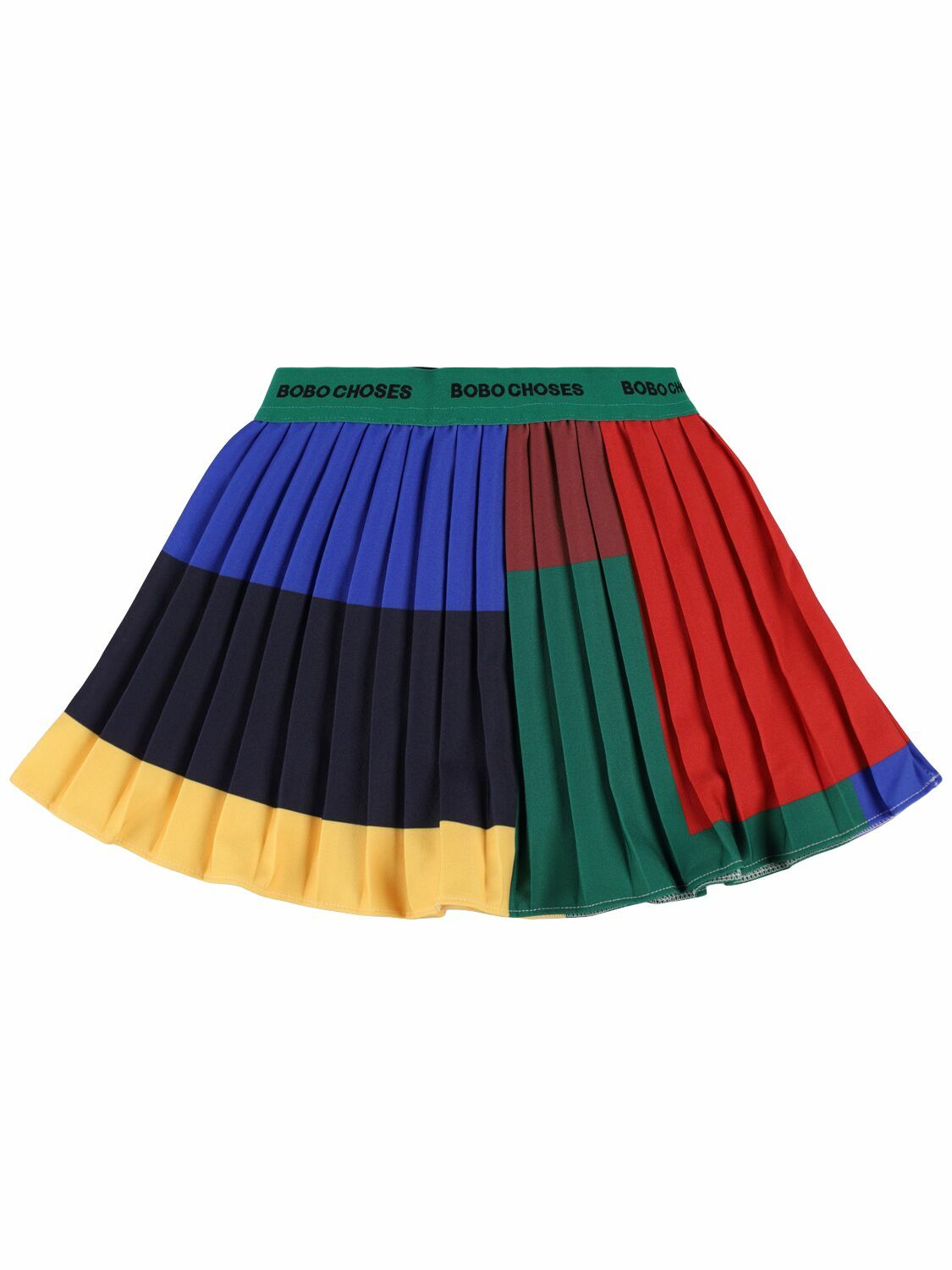 BOBO CHOSES Color Block Pleated Satin Skirt