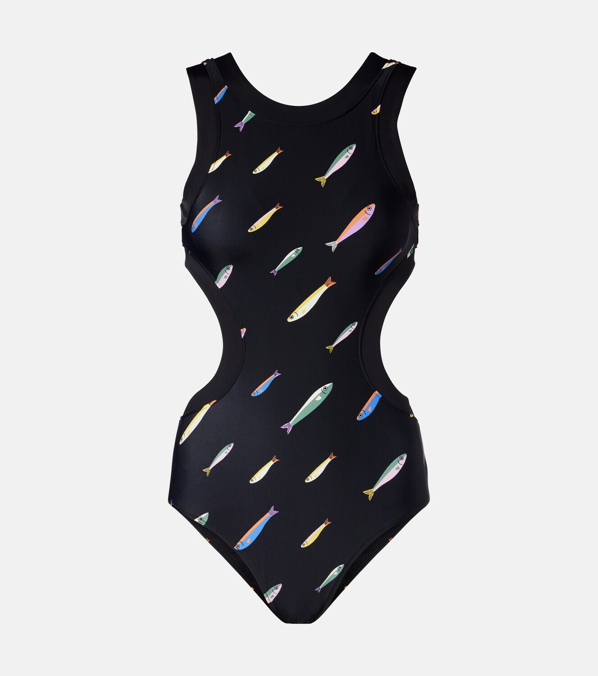 Staud Dolce cutout printed swimsuit