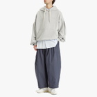 Anglan Men's Valley Tuck Sweat Balloon Hoodie in Melange Grey 