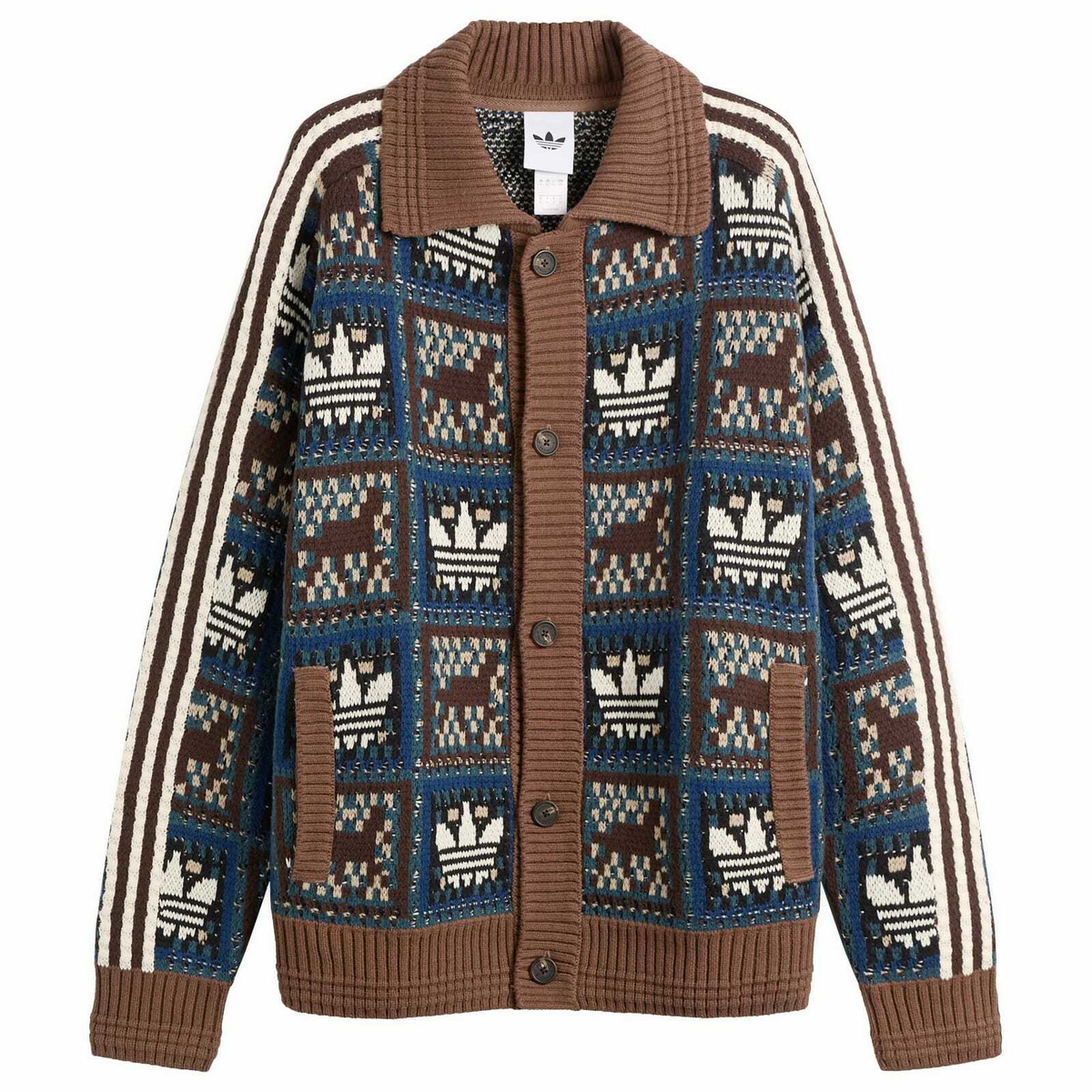 Adidas Men's x CLOT Crafted Crochet Cardigan in Cream White