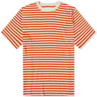 Folk Men's Classic Stripe T-Shirt in Copper/Ecru