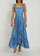 Alice + Olivia Rosalee Guipure-lace Midi Dress Indigo