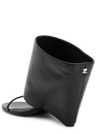 Courrèges Oblique 90 Leather Wedge Mules Black