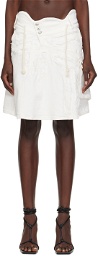 Ottolinger White Frayed Edge Denim Miniskirt