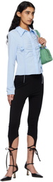 Kijun Blue Corsage Shirring Shirt