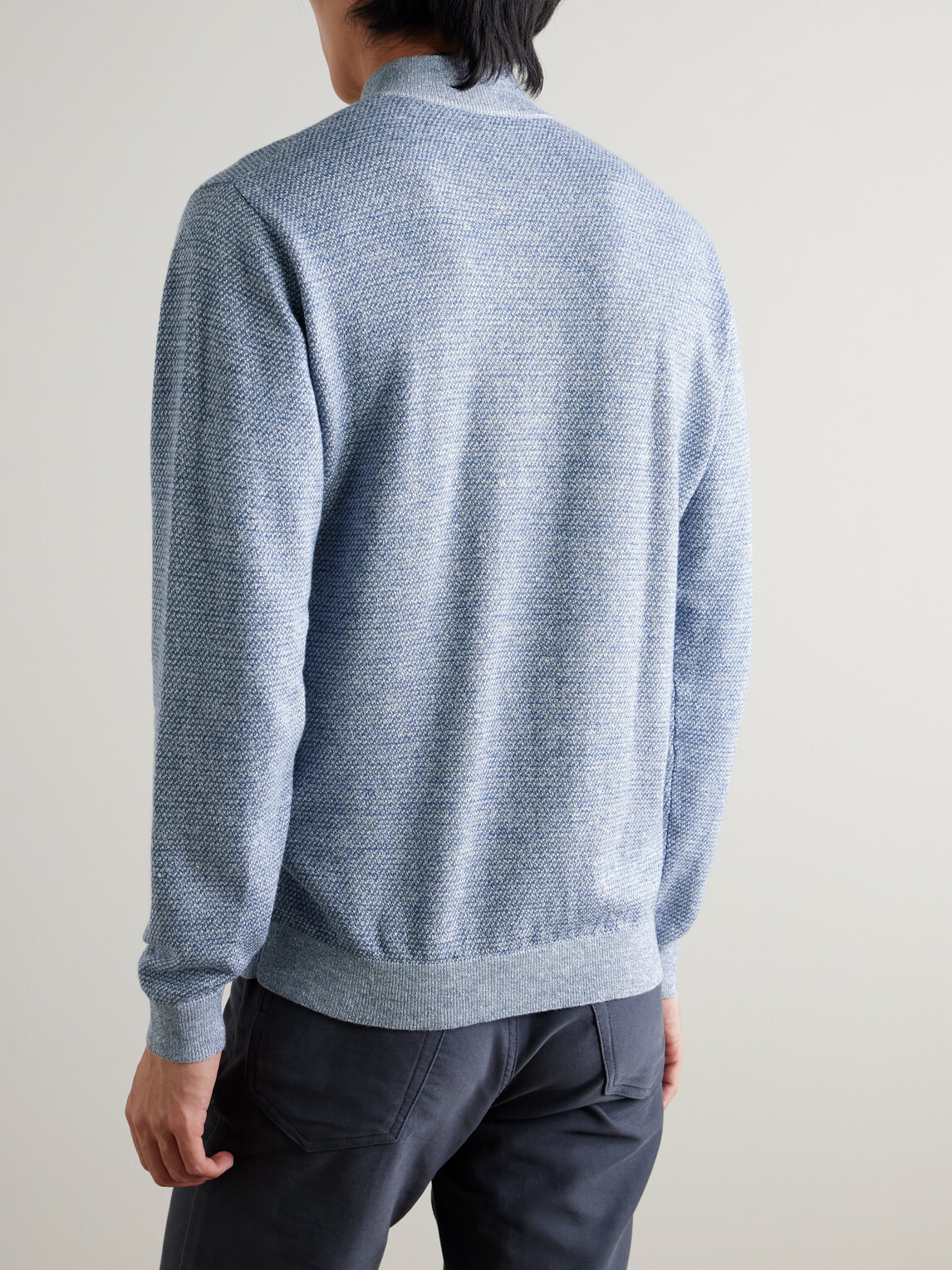 Peter Millar - Barlow Merino Wool, Linen and Cotton-Blend Half-Zip Sweater - Blue