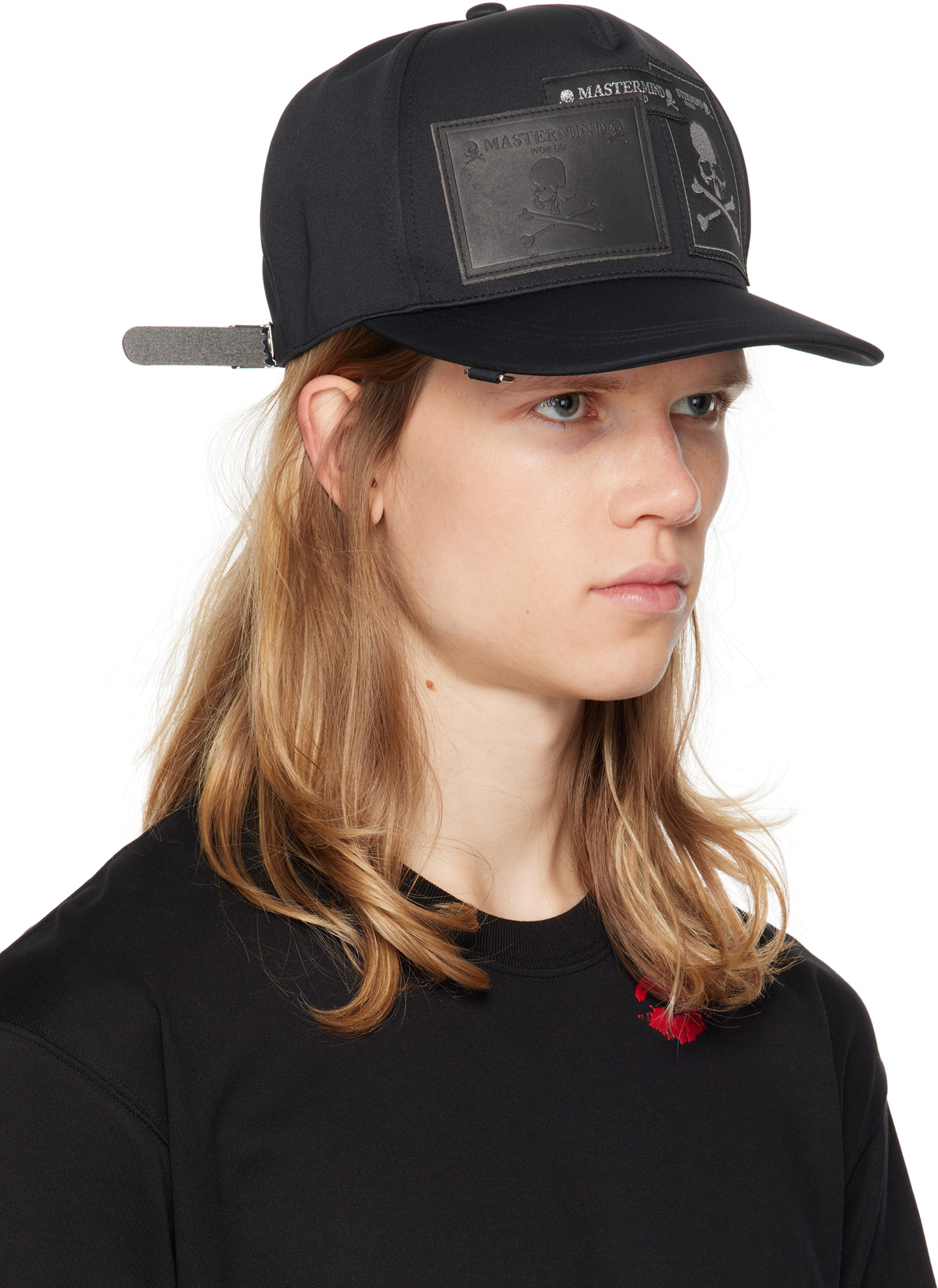 MASTERMIND WORLD Black Patchwork Beanie MASTERMIND WORLD