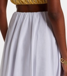 Staud Milano pleated cotton maxi skirt