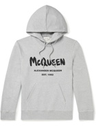 Alexander McQueen - Logo-Print Cotton-Jersey Hoodie - Gray