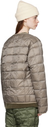 TAION Taupe Crewneck Down Jacket