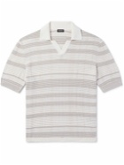Zegna - Dégradé Cotton-Blend Polo Shirt - Gray