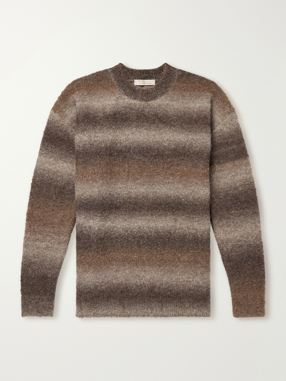 FrizmWORKS - Striped Bouclé Sweater - Brown